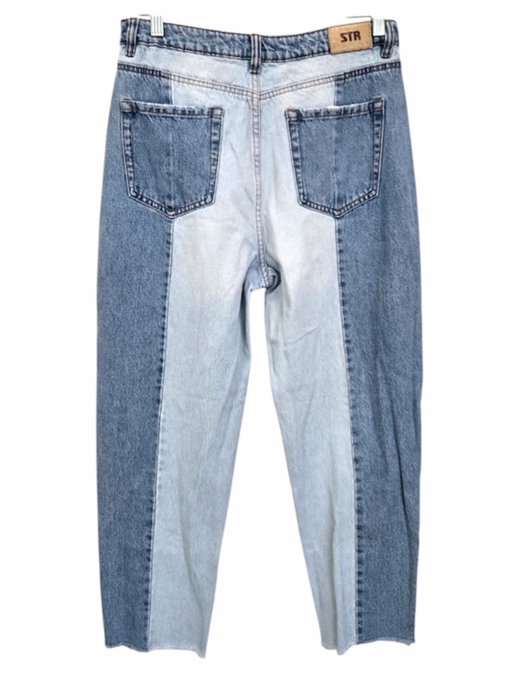 STR Stradivarius Two Tone Mom Jeans Women’s Size 8 Blue 9849